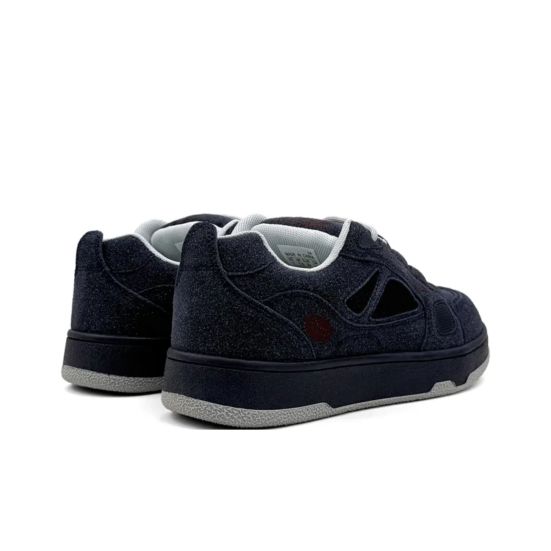 Mengsai Anti Slip Wear Resistant Low Top Skateboard Shoes Unisex Dark Blue Gray-3