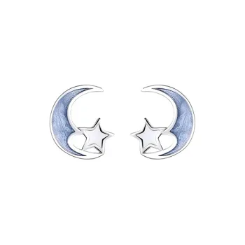 Universe Search S9925 Sterling Silver Stud Earrings Women's