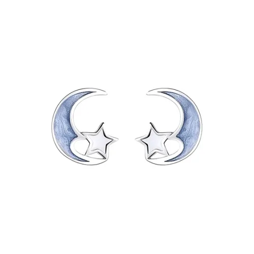 Universe Search S9925 Sterling Silver Stud Earrings Women's