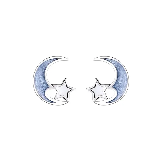 Universe Search S9925 Sterling Silver Stud Earrings Women's-0