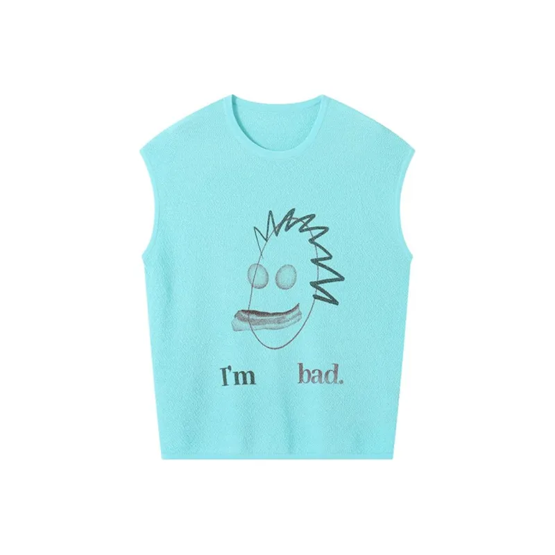 WULISHAONIAN Vest Unisex Vivid Blue-0