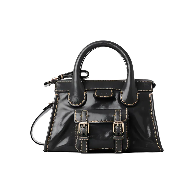 Chloe Edith Calfskin Shoulder Bag Crossbody Bag Handbag Mini Women's Black-0