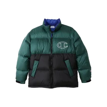 Champion Geometric Pattern Colorblock Stand Collar Thickened Down Jacket Japan Version Unisex