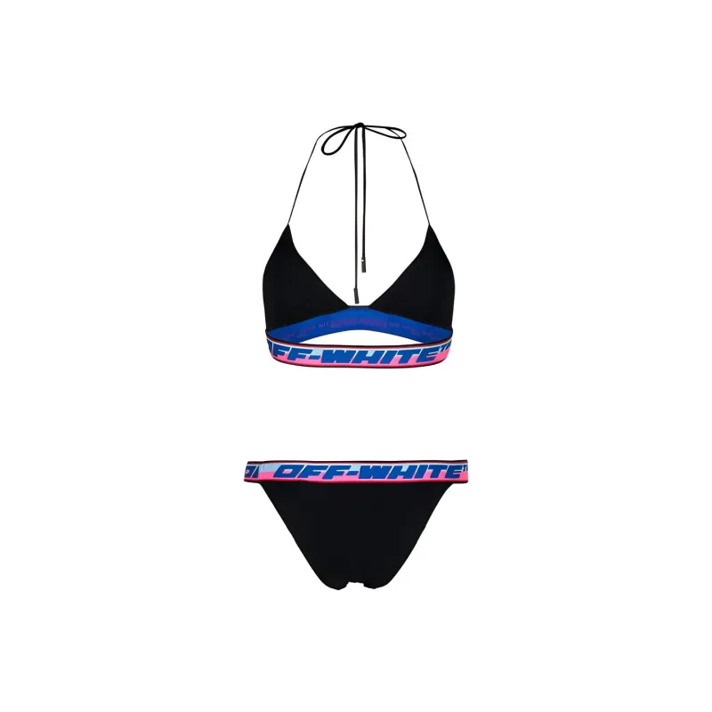 OFF WHITE Logo Tape Bikini Black Blue Pink-1