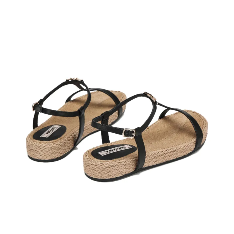 73Hours Slow Island Exploration One Strap Sandals Women's Black-3