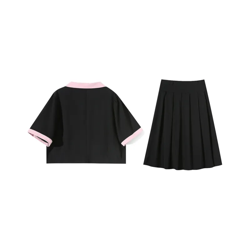 SECFLY OFFICIAL Skirt Set Women's Black Pink-1