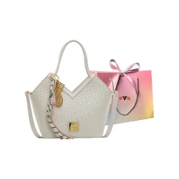 Yalu PU Basket Bag, One Shoulder Handbag Women's Silver/Blue/Ecru/Pink/Black