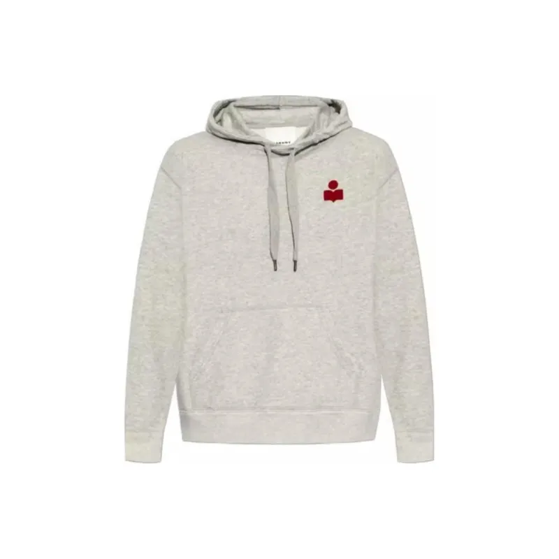 ISABEL MARANT ETOILE Matte Logo Printed Drawstring Hoodie-0