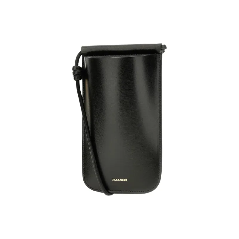 JIL SANDER Nappa Leather Cell Phone Pouch Women's Black-1