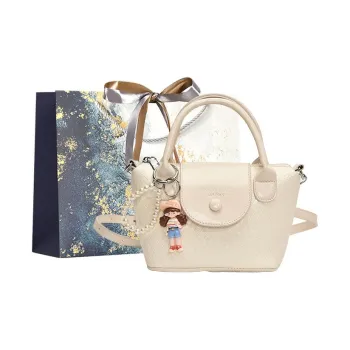 Iman's House PU One Shoulder Crossbody Handheld Handbag Women's Ecru/Silver/Yellow/Light Blue