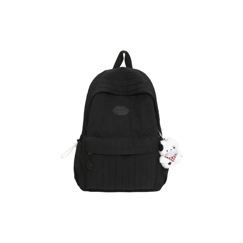 BUBM Nylon Backpack Unisex Black/Ecru/Yellow/Pink/Violet-6