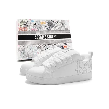 SESAME STREET Skateboard Shoes Unisex Low Top White Marble/Classic Black White/Graphite Black