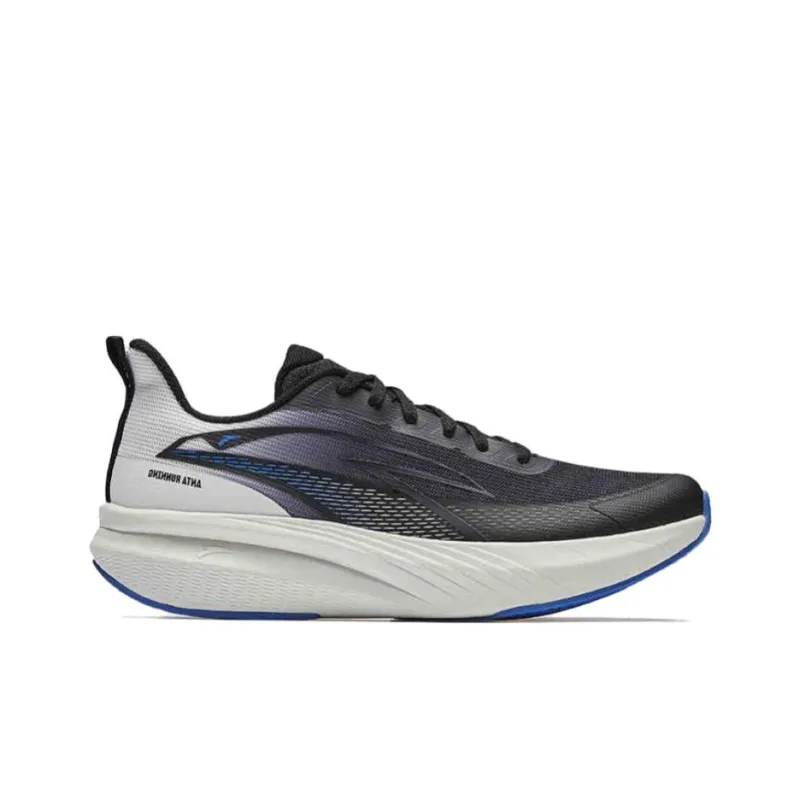 Anta Cloud Trail Wear Resistant Cushioning Coverage Low Top Sprint Running Shoes Men's Black White-1