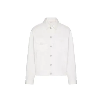 Valentino Buttoned Logo Plaque Denim Jacket