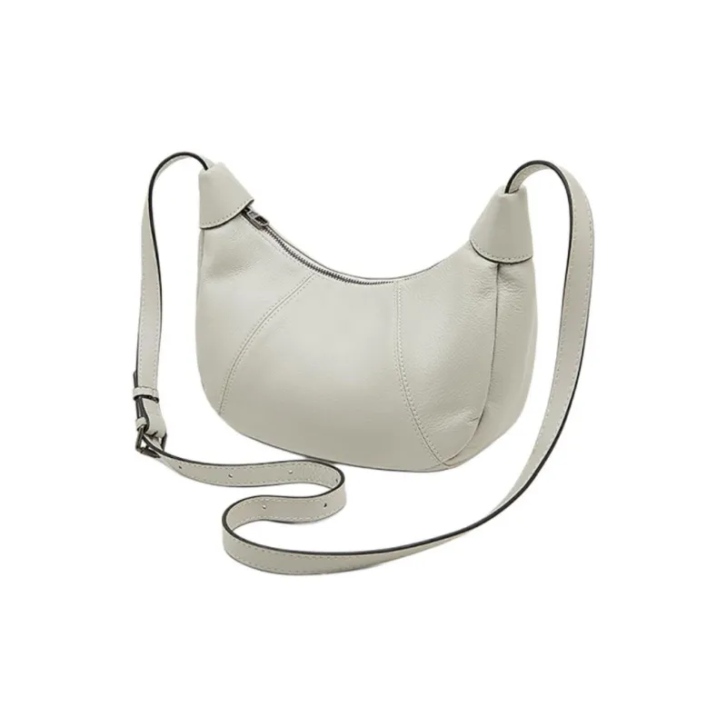 Old Man's Head Top Grain Cow Leather Crossbody Bag, Shoulder Bag Women's Black/White/Elephant Gray/Purple-7