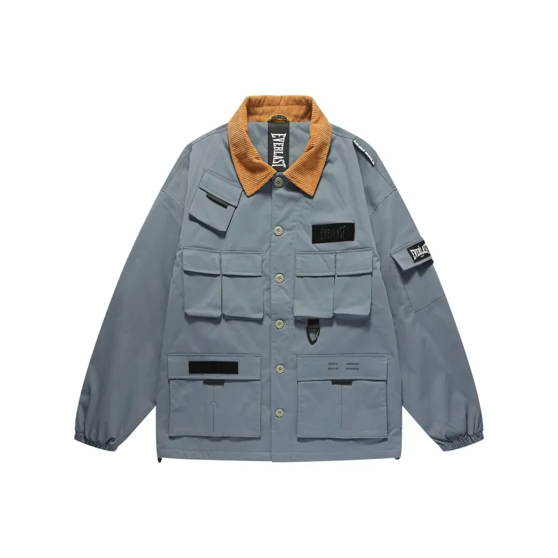Everlast Solid Color Letter Hand-Drawn Lapel Loose Fit Thickened Puffer Jacket Unisex-2