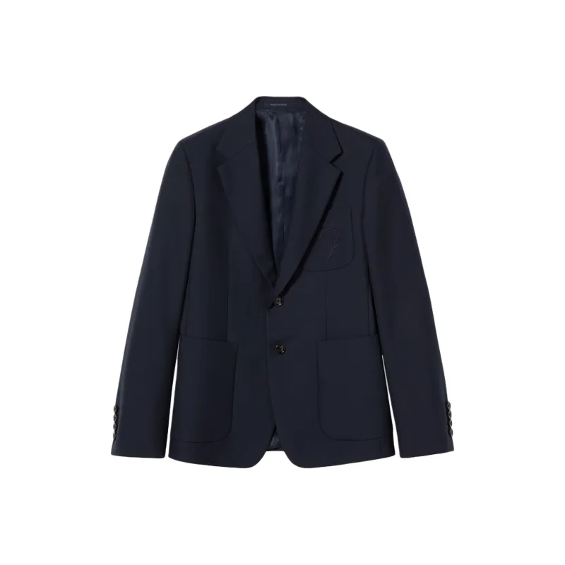 GUCCI Logo Embroidered Single Breasted Jacket-0