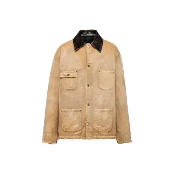 PRADA SS24 Denim Jacket Men's Sandy Beige