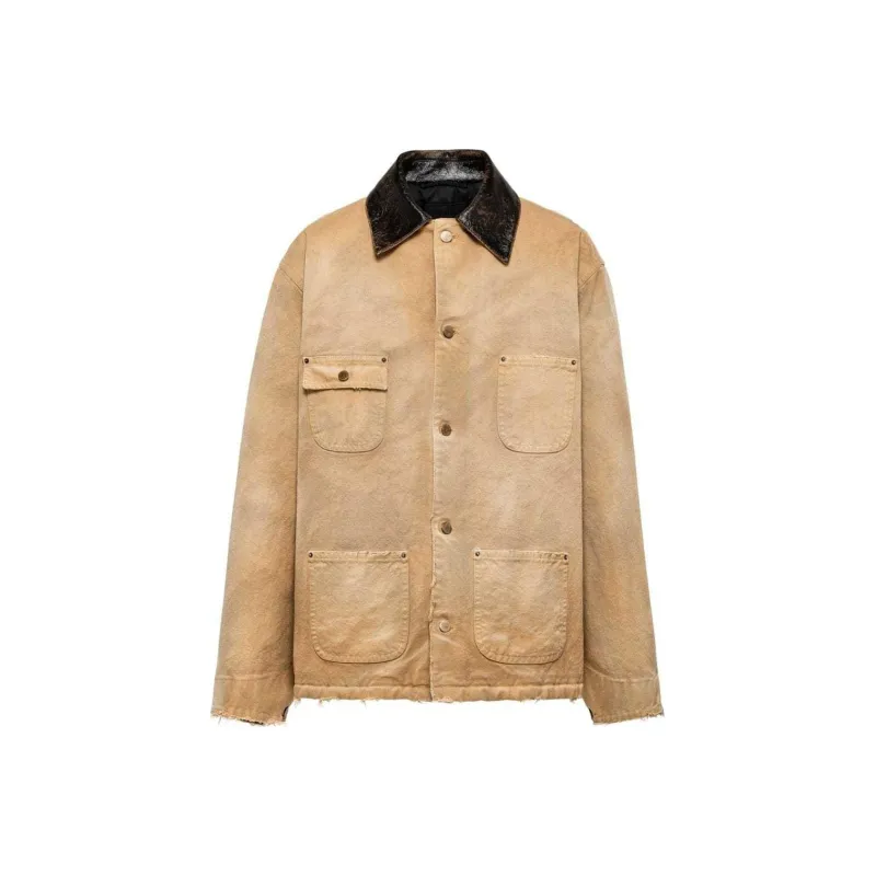 PRADA SS24 Denim Jacket Men's Sandy Beige-0