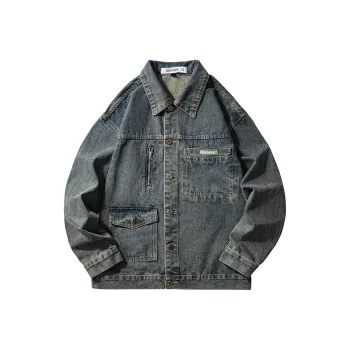 JASONWOOD Cowboy On The Run Denim Jacket Men's Vintage Blue