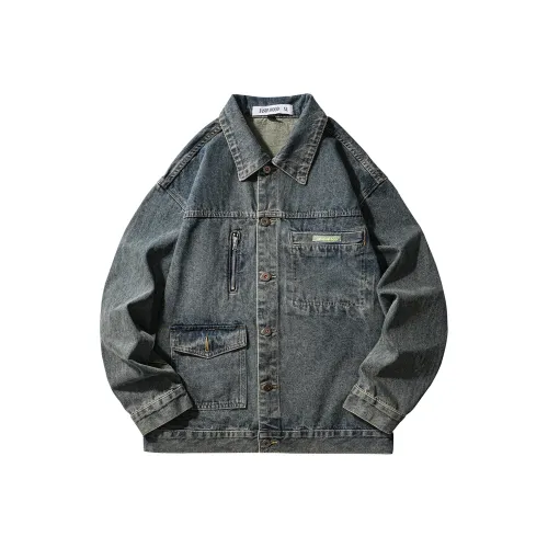 JASONWOOD Cowboy On The Run Denim Jacket Men's Vintage Blue