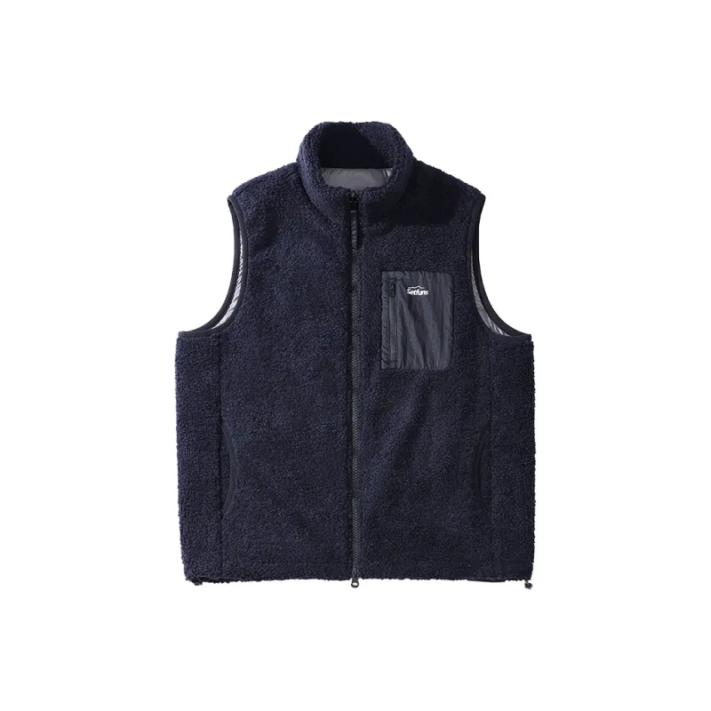 SET FUNS Autumn And Winter Season Outdoor Style Velvet Feeling Vest Brand Logo Men's-0