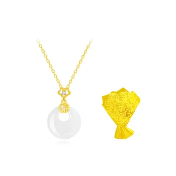 Fortune Gold Chalcedony Necklaces Women's