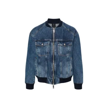 ARMANI EXCHANGE Washed Denim Bomber Jacket