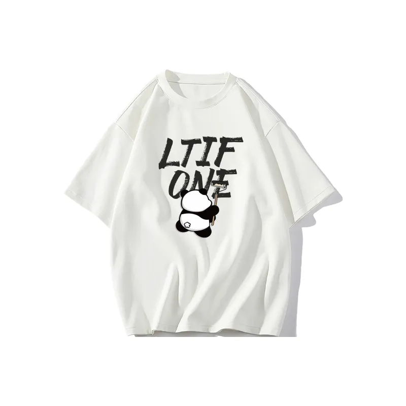 LTIFONE Loose Fit Versatile 100% Cotton T Shirt Unisex-0
