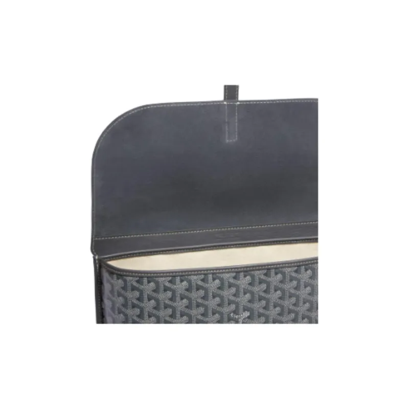 GOYARD Canvas With Calfskin Canvas Bag, Messenger Bag, Crossbody Bag, Shoulder Bag Unisex Gray-3