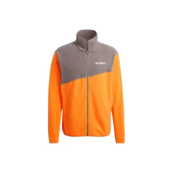 Adidas Terrex Multi Full Zip Fleece Jacket Stand Collar Jackets Men's Half Impact Orange