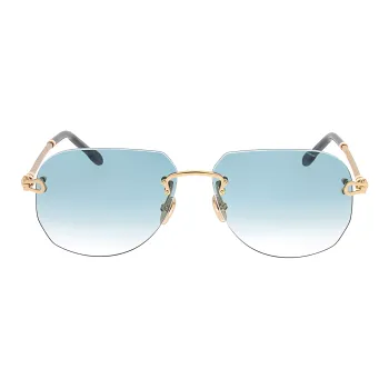FRED Metal Irregular Shape Sunglasses Unisex Gold/Black