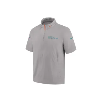 Nike Miami Dolphins Sideline Coach Men's Nike Nfl 1/2 Zip Short Sleeve Hooded Jacket