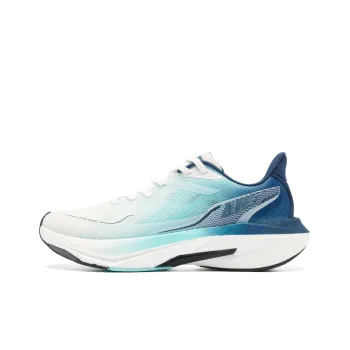 QIAODAN Wear resistant Non slip And Breathable Low Top Sprint Long Distance Running Running Shoes Men's White Blue