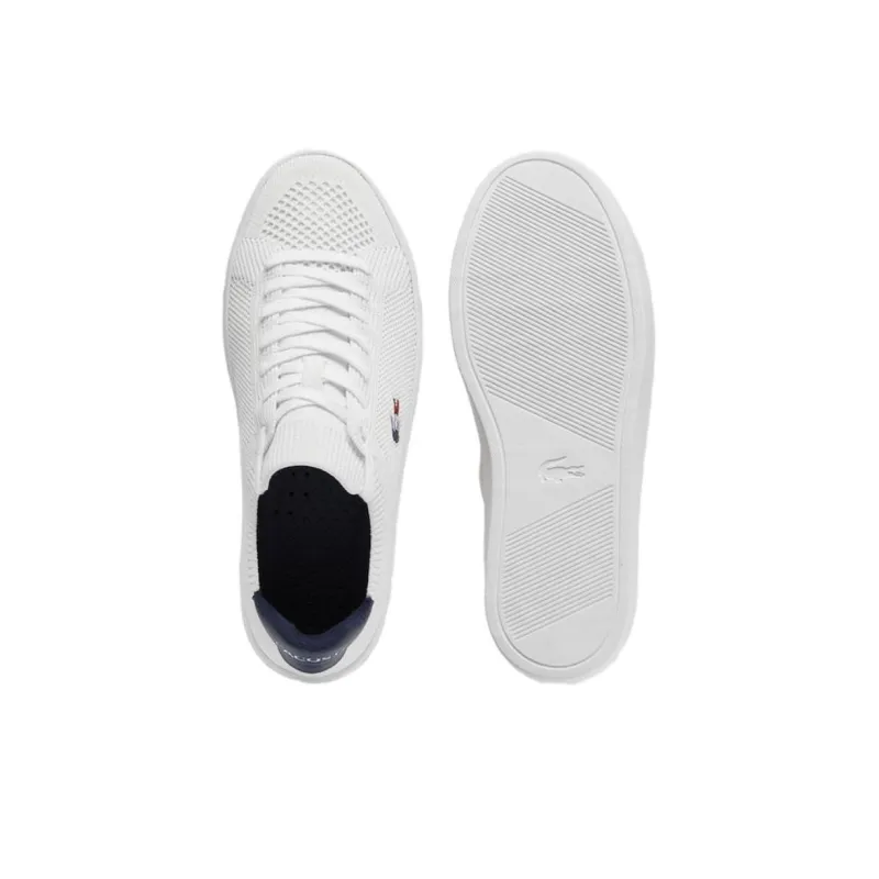 LACOSTE Anti Slip Wear Resistant Low Top Skateboard Shoes Men's White-4