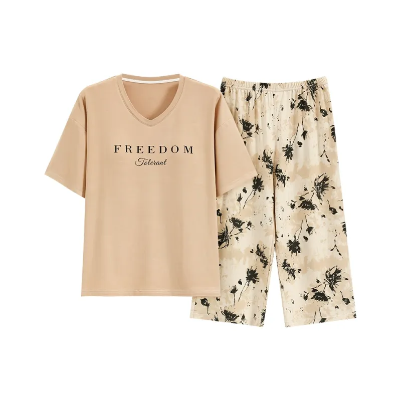 MADALLO Pajama Set Women's Light Brown-0