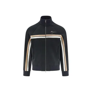 Ferragamo Logo Embroidered Zip Up Sweatshirt