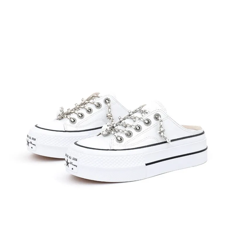 VAEL Slip Resistant, Breathable, Lightweight, Height Increasing Low Top Canvas Shoes Women's-5