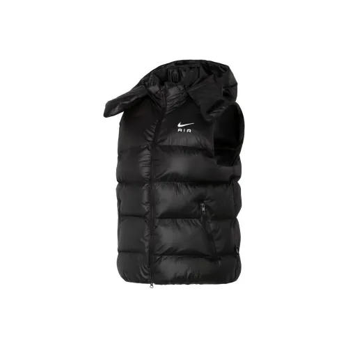 Nike Men's Alphabet Print Hooded Windproof Sleeveless Vest Black