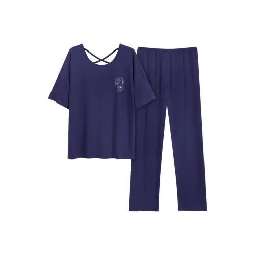 MADALLO Pajama Set Women's Navy Blue