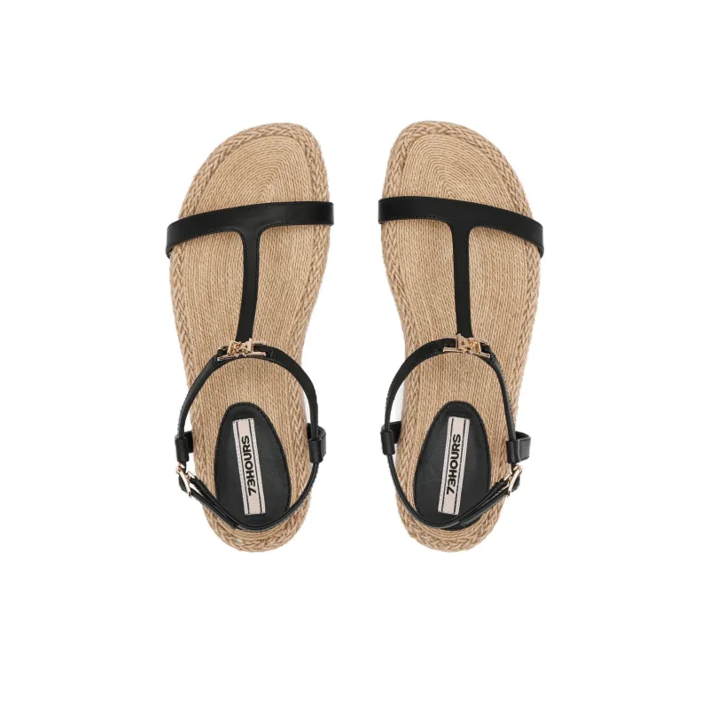 73Hours Slow Island Exploration One Strap Sandals Women's Black-4