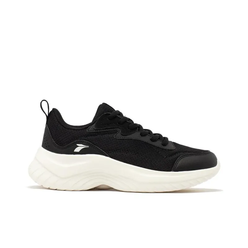 361° Flick Series Anti Slip Wear Resistant Low Top Running Shoes Women's Obsidian Black Feather White-1