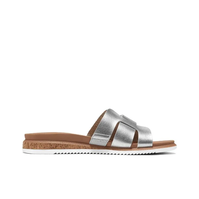 Skechers Slip Resistant Abrasion Resistant Slide Slippers Women's Silver-1