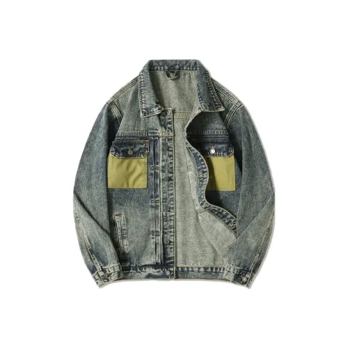 SANTASTIC Denim Jacket Men's Snowflake Blue