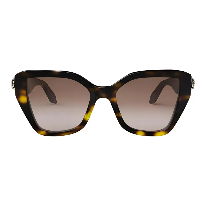 BVLGARI Plate Frame Acetate Enamel Butterfly Sunglasses Women's Tortoiseshell-1