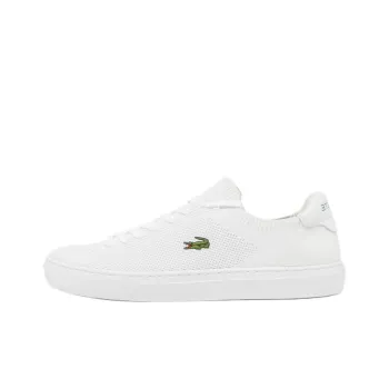 LACOSTE La Piquee 2.0 Abrasion Resistant Slip Resistant Low Top Skateboard Shoes Men's White