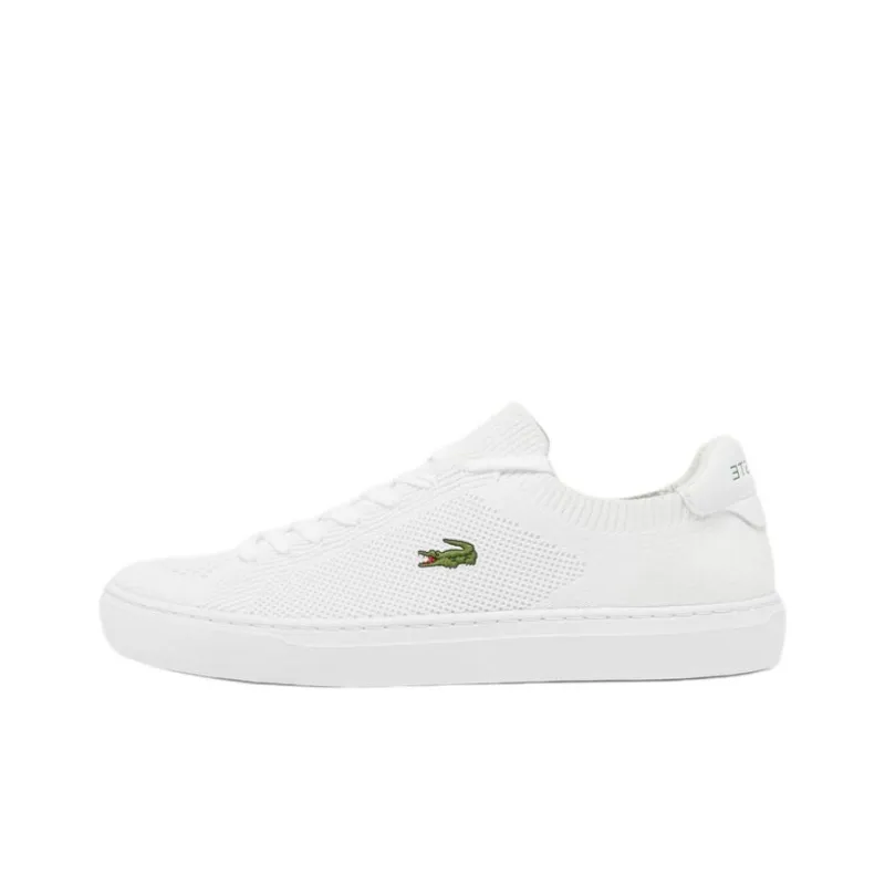 LACOSTE La Piquee 2.0 Abrasion Resistant Slip Resistant Low Top Skateboard Shoes Men's White-0