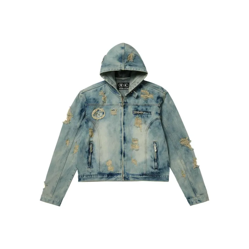 THUG CLUB SS24 Denim Jacket Unisex Blue-0