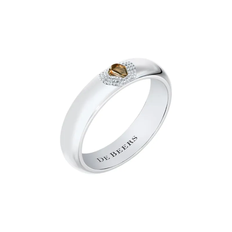 De Beers 18kt White Gold Talisman Diamond Band Ring-1