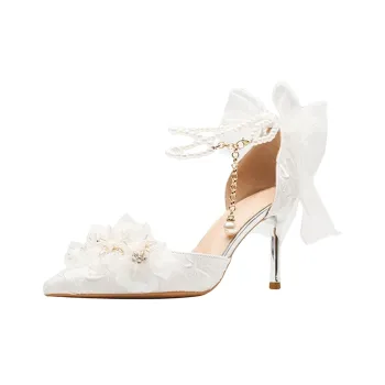 NTOZE Slim Heel High Heels Women's White
